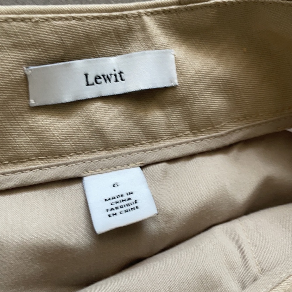 Lewit Button Side Crop Linen Blend Pants - image 4